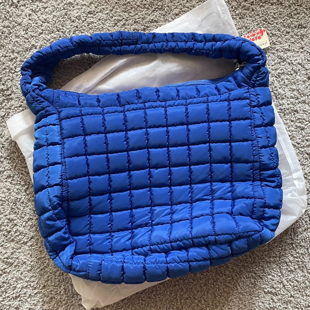Free People FP Movement Quilted Carryall - Lapis Blue